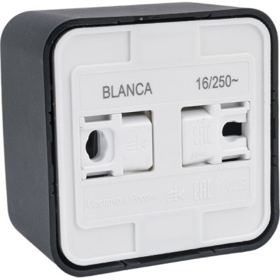 Розетка о/у 2P+E 16А, со шторками, изол.пл., Schneider Electric Blanca [BLNRA011116] антрацит