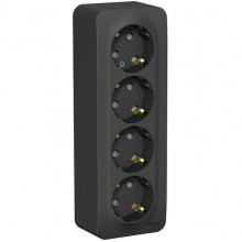 Розетка о/у 4x2P+E 16А, со шторками, изол.пл., Schneider Electric Blanca [BLNRA011416] антрацит