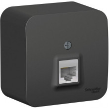 Розетка о/у компьютерная 1xRJ45 5e, изол.пл., Schneider Electric Blanca [BLNIA045006] антрацит