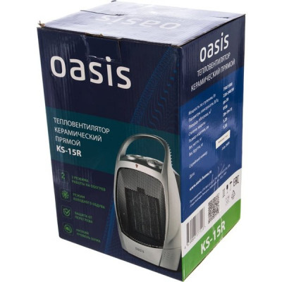 Тепловентилятор 1500Вт, напольный, керамический, OASIS [KS-15R]