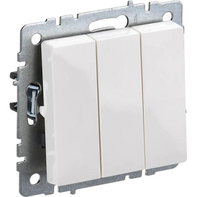 Выключатель с/у 3-кл 10А, IP20, IEK BRITE [BR-V30-0-10-K01] белый