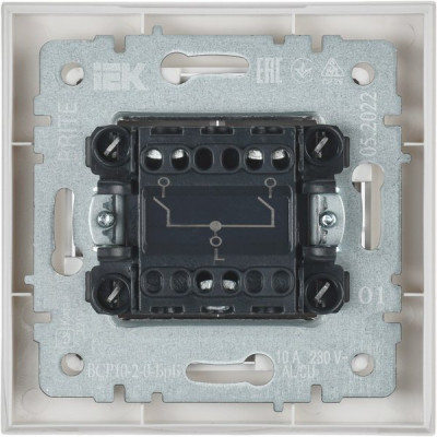 Выключатель с/у 2-кл 10А, IP20, в сборе, IEK BRITE [BR-V20-0-10-K01-F] белый