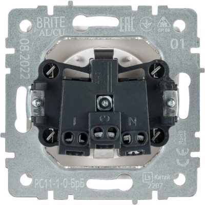 Розетка с/у 2P+E 16A, IP20, IEK BRITE [BR-R11-16-K01] белый