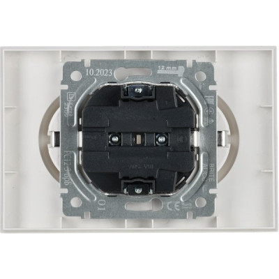 Розетка с/у 2x2P+Е 16A, IP20, в сборе, IEK BRITE [BR-R21-16-K01-F] белый