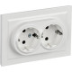 Розетка с/у 2x2P+Е 16A, IP20, в сборе, IEK BRITE [BR-R21-16-K01-F] белый