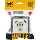 Розетка с/у 2P+E+2xUSB 16A, IP20, IEK BRITE [BR-R14-16-U21-D21-K01] белый