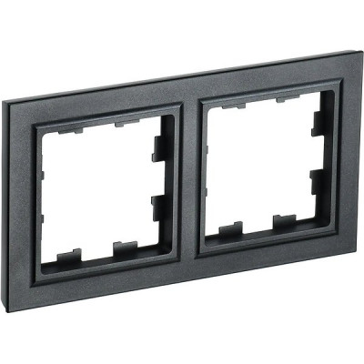 Рамка 2п, IP20, IEK BRITE [BR-M22-K02] черный