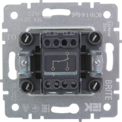 Переключатель с/у 1-кл 10А, IP20, IEK BRITE [BR-V12-0-10-K01] белый