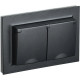 Розетка с/у 2x2P+E 16A, IP20, в сборе, со шторками и крышкой, IEK BRITE [BR-R26-16-44-K02-F] черный