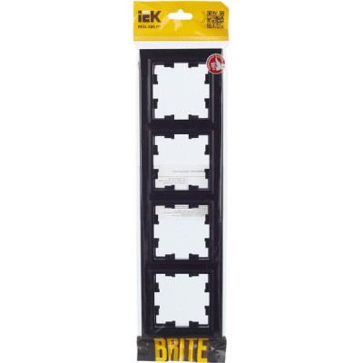 Рамка 4п, IP20, IEK BRITE [BR-M42-K02] черный