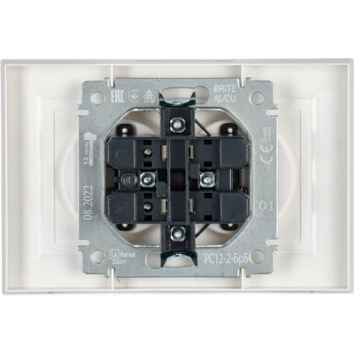 Розетка с/у 2x2P 16A, IP20, в сборе, IEK BRITE [BR-R20-10-K01-F] белый