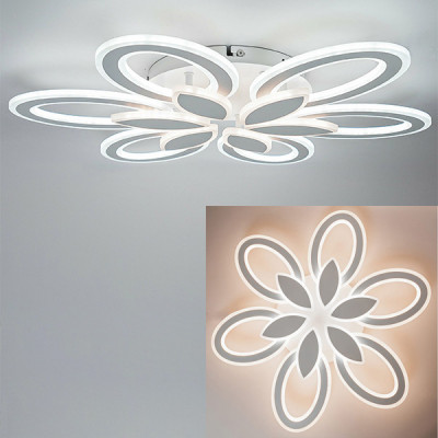 Люстра LED 120W, ПДУ 3000-6500K, 12000Лм, акрил, d800, GLANZEN [LED-0120-CAMELIA-white] белый