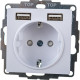 Розетка с/у 2P+E 16A + 2xUSB 2.4А/2х1.2А, IP20, Schneider Electric ATLASDESIGN [ATN000130] белый