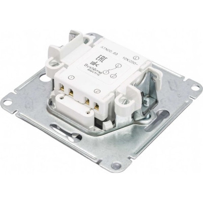 Переключатель с/у 1-кл 10А, IP20, с подсветкой, Schneider Electric ATLASDESIGN [ATN000363] алюминий