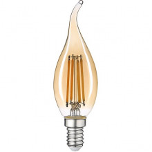 Лампа LED E14/C37 свеча на ветру, 10W, FILAMENT GOLDEN, 6500K, 810Лм, GL [GLDEN-CWS-10-230-E14-6500]