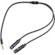 Кабель аудио джек3.5(папа) 4pin - 2x джек3.5(мама) (науш.+моно м.) Cablexpert [CCAB-02-35MYHM-0.2MB]