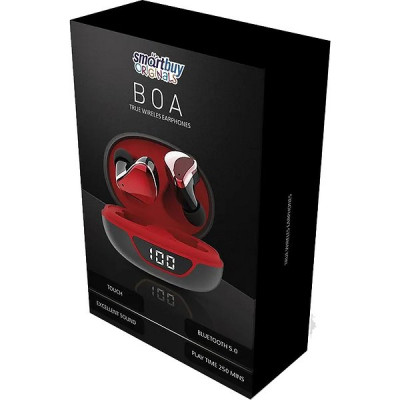 Гарнитура SmartBuy Boa Bluetooth, беспроводная TWS, черная/красная [SBH-3046]