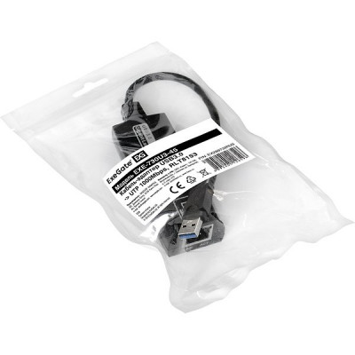 Кабель-адаптер ExeGate EXE-730U3-45 USB3.0 -> RJ45 10/100/1000 Мбит/с, 10см [288739]
