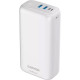 Внешняя батарея CANYON CNE-CPB301W, батарея 30000 мАч, белая, 2xUSB + Type-C + MicroUSB