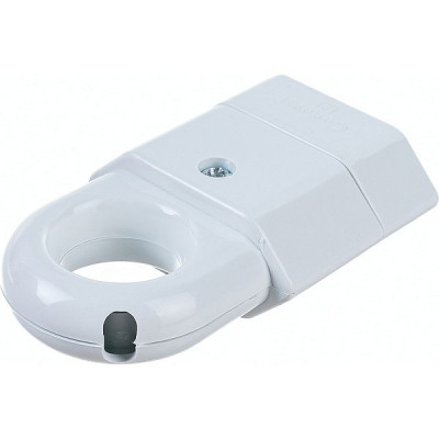 Розетка без заземления плоская с кольцом, 6А, белая, GL [GRV-S-10-FE-W-IP20]