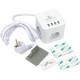 Сетевой фильтр  1.5м, 3 розетки, 10А/2500Вт, 3x0.75, 4хUSB, Cablexpert Cube [CUBE-3-U4-W-1.5] белый