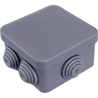 Коробка распаячная о/у  70*70*40мм, крышка, IP55, 6вх, Systeme Electric [IMT35090] серый