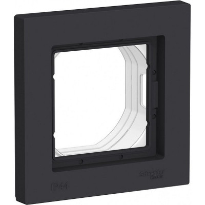 Рамка 1п, IP44, Schneider Electric ATLASDESIGN AQUA [ATN441001] карбон, НЕСОВМЕСТИМО С IP20!