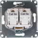 Розетка с/у компьютерная 2xRJ45, IP20, Schneider Electric ATLASDESIGN [ATN001285] песочный