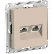 Розетка с/у компьютерная 2xRJ45, IP20, Schneider Electric ATLASDESIGN [ATN001285] песочный