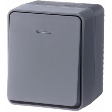 Выключатель о/у 1-кл 10А, IP54, с подсв., Schneider Electric ATLASDESIGN PROFI [ATN544013] антрацит