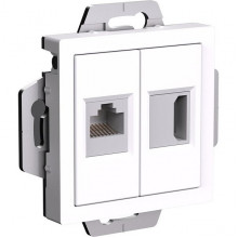 Розетка с/у HDMI+RJ45 5e, IP20, Schneider Electric ATLASDESIGN [ATN000182] белый