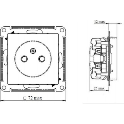 Розетка с/у 2P 16A, IP20, со шторками, Schneider Electric ATLASDESIGN [ATN001249] песочный
