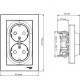 Розетка с/у 2x2P+Е 16A, IP20, со штор., в сборе, Schneider Electric ATLASDESIGN [ATN001226] песочный