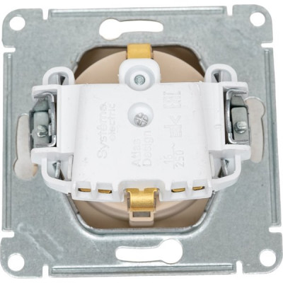 Розетка с/у 2P+E 16A, IP20, Schneider Electric ATLASDESIGN [ATN001243] песочный
