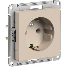 Розетка с/у 2P+E 16A, IP20, Schneider Electric ATLASDESIGN [ATN001243] песочный