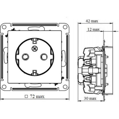 Розетка с/у 2P+E 16A, IP20, Schneider Electric ATLASDESIGN [ATN001243] песочный