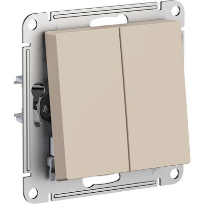 Выключатель с/у 2-кл 10А, IP20, Schneider Electric ATLASDESIGN [ATN001251] песочный