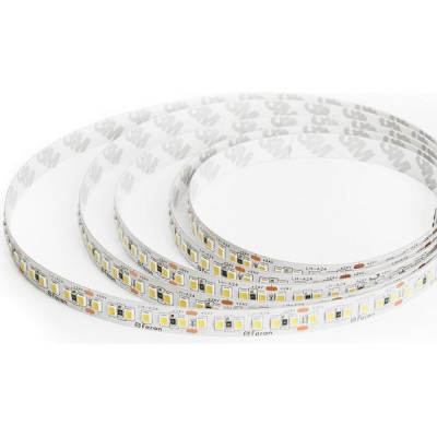 Лента LED 24В IP20 SMD2835 180/м, б/ней, 16Вт/м, 1600Лм/м, 5м/ц.1м, Feron [41528]