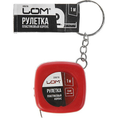 Рулетка  1м*6мм, пластиковый корпус, LOM [3295778]