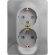 Розетка с/у 2x2P+E 16A, IP20, со шторками, Schneider Electric Glossa [GSL000326] алюминий
