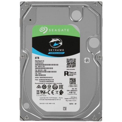 Жесткий диск  8.0Tb Seagate ST8000VE001 SkyHawk AI 7200rpm 256Mb SATA-III, для видеонаблюдения