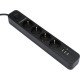 Сетевой фильтр  2м, 4 розетки, 10А/2500Вт, 3xUSB, Гарнизон [EPS-4-U3-B-2] черный