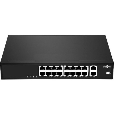 Коммутатор PoE 16PoE[100Mbps] + 2Uplink[1Gbps] Smartec; 175Вт; AC 220В; IP44 [ST-NS216MB-GD]