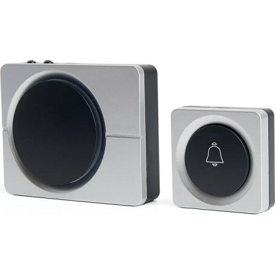 Звонок беспроводной, от сети (USB)/3*1,5V/AAA, 38 мелодий, Feron [E-382] черный
