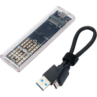 Бокс SSD для M2 NVME Gembird, пластик, USB 3.1, прозрачный [EEM2-NVME-2]