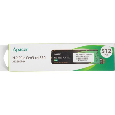 Накопитель SSD M.2 512Gb Apacer AS2280P4X, R2100/W1500, PCI-E 3.0 x4 [AP512GAS2280P4X-1]