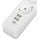 Сетевой фильтр  2м, 4 розетки, 10А/2500Вт, 2xUSB, 1xType-C PD QC, Гарнизон [EPS-OP-4-CU2-W-2] белый