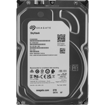 Жесткий диск  6.0Tb Seagate ST6000VX008 Skyhawk SATA-III 5900rpm 256MB, для видеонаблюдения